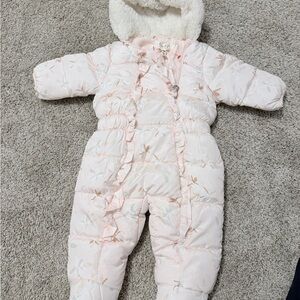 Jessica Simpson 3-6 month Pink Floral Baby Snowsuit
